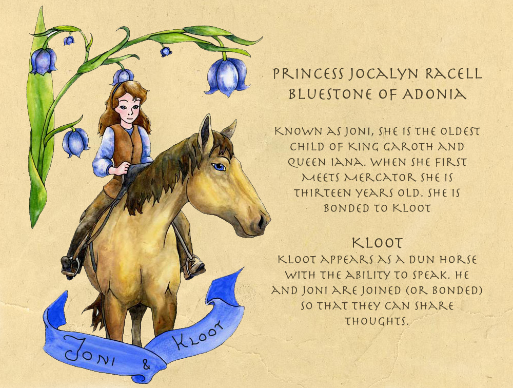 Joni and Kloot. Joni is a princess Kloot is a horse.